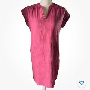 J. Jill Pure Jill Easy Knit Two-Pocket Dress Gauzy Raspberry Dress XSP Roomy